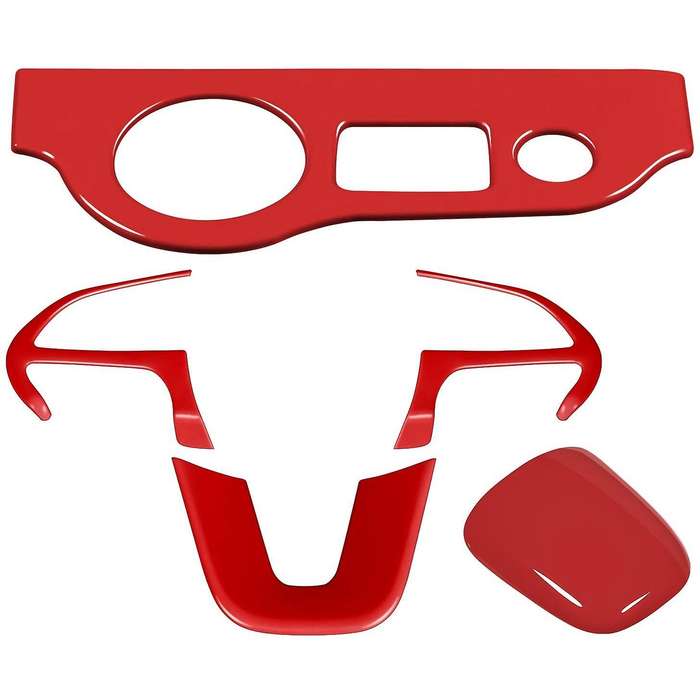 Car Steering Wheel Frame & Headlight Switch Panel Sticker & Gear Shift Trim Cover for Charger/ 2015-