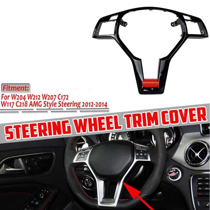 Car Steering Wheel Frame Trim Cover for - A C E GLA CLA Class W176 W204 W212 X156 C117 Silver