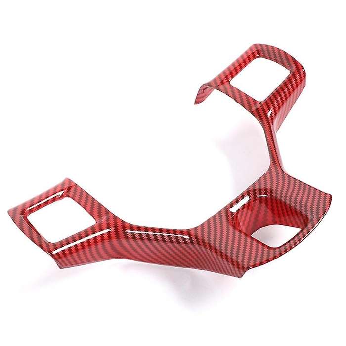 Car Steering Wheel Interior Cover Trim for RAM 1500 2500 3500 2010-2017 Accessories, Red Carbon Fibe