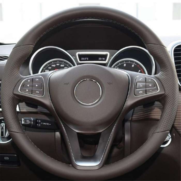 Car Steering Wheel Panel Cover for W176 W246 W205 W213 W218 W117 W292 W166 W447 W156 X253 W448 Mocha