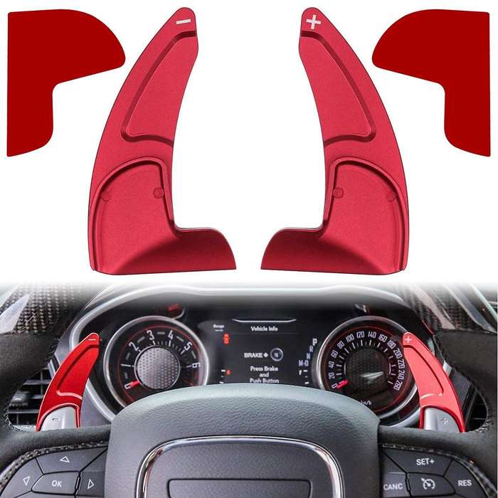 Car Steering Wheel Shift Paddle Extended Shifter Trim for Charger Grand 2014-2020 (Red)