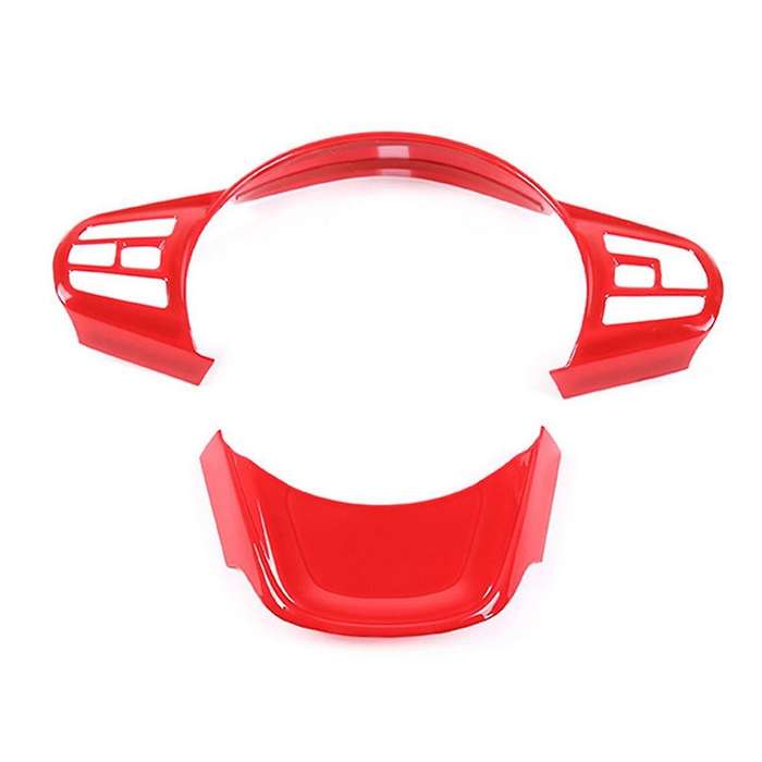Car Steering Wheel Trim Cover Frame Stickers for MK5 A90 A91 2019-2022(Red)
