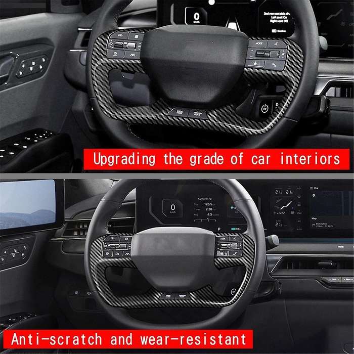 Car Steering Wheel Trim Cover Sticker for EV9 2023 2024 Steering Wheel Button Trim Interior Accessor