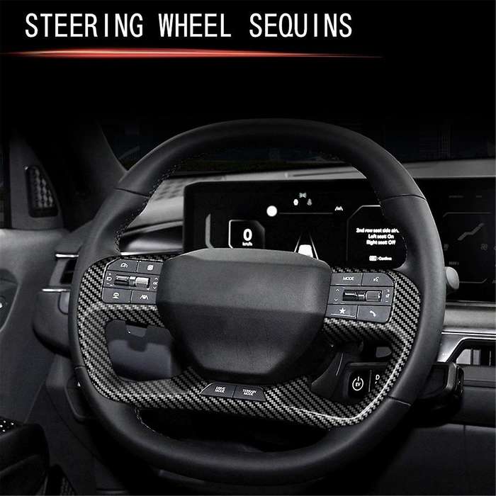 Car Steering Wheel Trim Cover Sticker for EV9 2023 2024 Steering Wheel Button Trim Interior Accessor