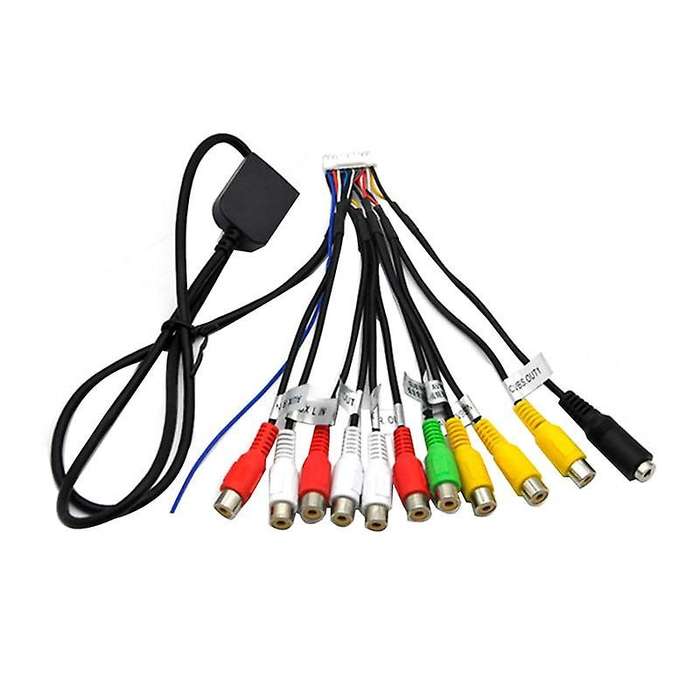 Car Stereo Radio Rca Output Cable Wire Aux-in Adapter Subwoofer/amplifier 3.5mm Female 20pins Harne