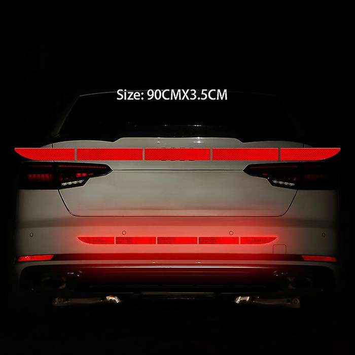 Car Sticker Reflective Warning Safety Tape Film Auto Strip Decoration Bumper Reflection Anti Collisi