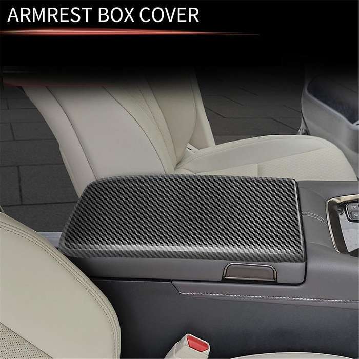 Car Stowing Tidying Armrest Box Panel Trim Cover for Alphard/vellfire 40 Series 2023+ Carbon Fiber P