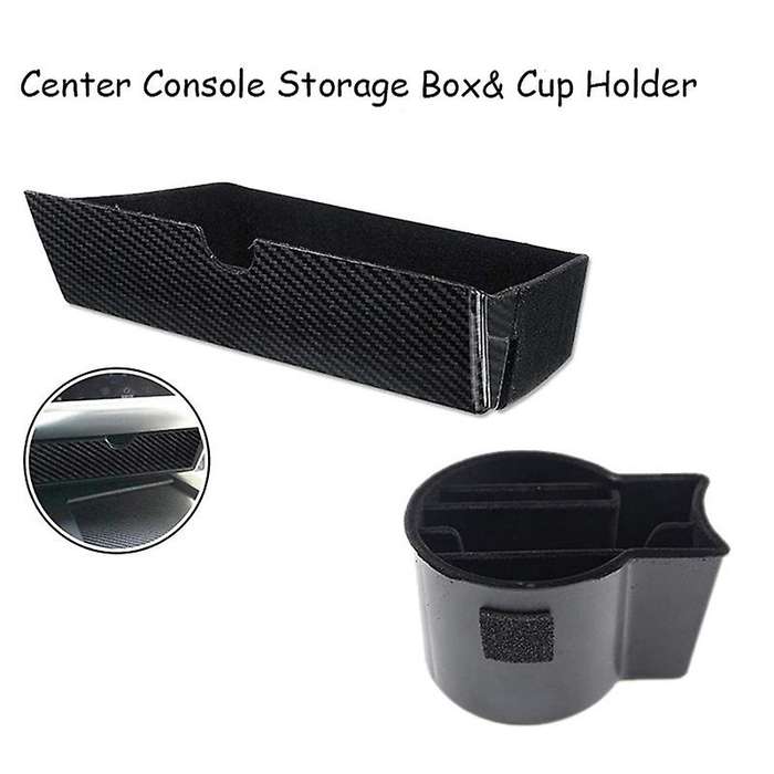 Car Style Center Console Storage Box Drawer Tray Cup Holder for Model X Model S 2012 -2019