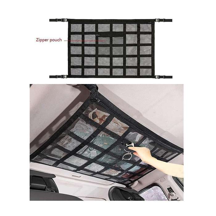 Car Strong Net Bag Load-bearing Mesh Car Roof Storage Capacity Car Ceiling Auto Accessories Roof Sto