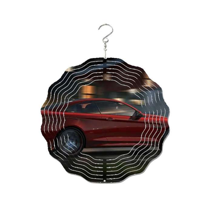 Car Style Wind Power White Coated Aluminum Plate Double-sided Printing Heat Transfer Wind Chime Turn