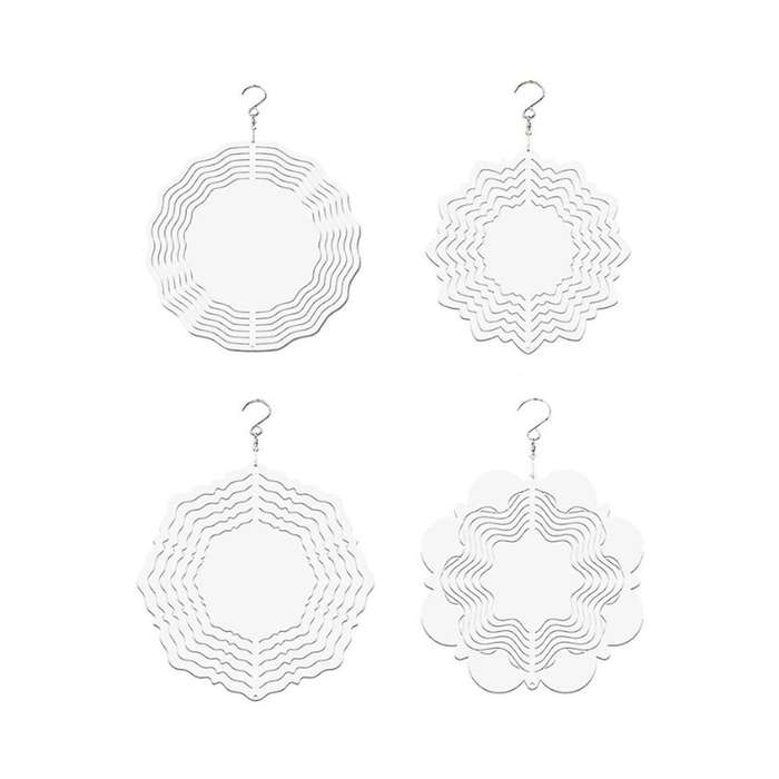 Car Style Wind Power White Coated Aluminum Plate Double-sided Printing Heat Transfer Wind Chime Turn