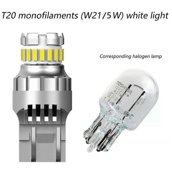 Car T20 7440 W21W LED Canbus Reverse Lights W21/5W 7443 LED Bulb Brake Turn Signal Lights 6500K Supe