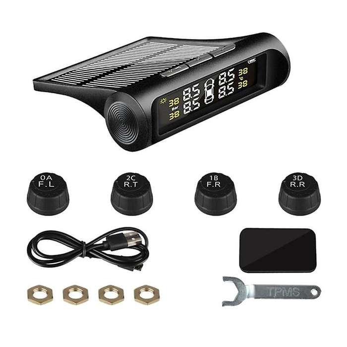 Car TPMS Tyre Pressure Monitoring System Solar Power Digital LCD Display Auto Security Alarm Systems