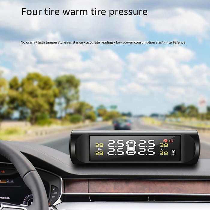 Car TPMS Tire Pressure Monitoring System Solar Power LCD Display Auto Security Alarm Tire Pressure S