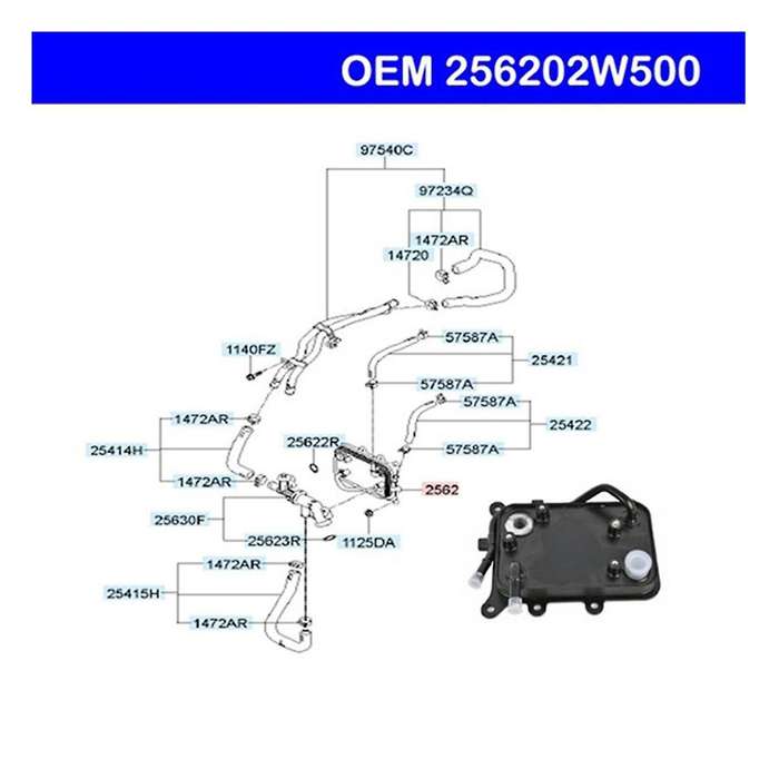 Car Transmission Oil Fluid Cooler Warmer for 2013-2019 Sorento 2013-2015 256202w500