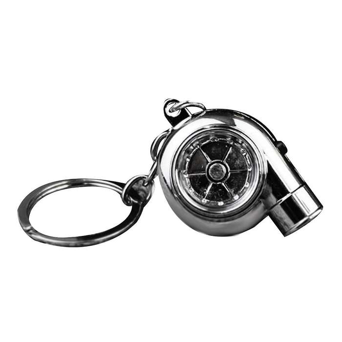 Car Turbo Spinner Keychain with Real Sound and LED Light Mini Turbocharger Key Chain for Car Keys Ac