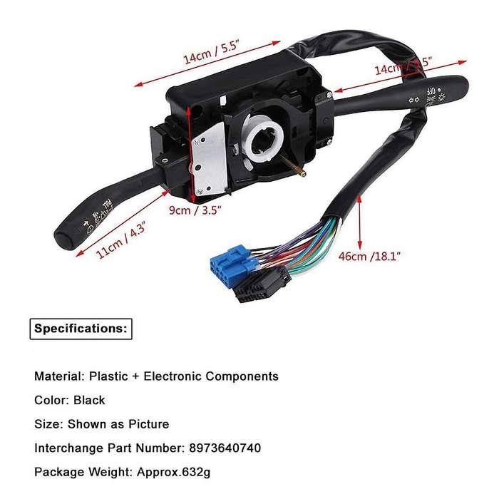 Car Turn Signal and Wiper Control Combination Switch 8973640740 for Npr Nqr
