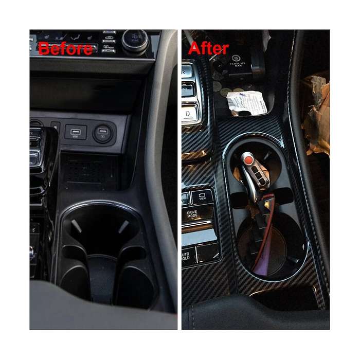 Car Water Cup Holder Cover Frame Trim for 2020-2022 Interior Accessories ,abs Carbon Fiber