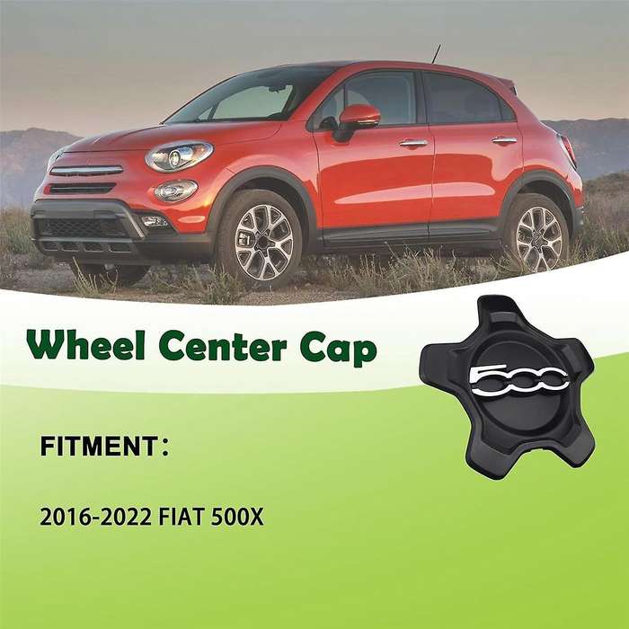 Car Wheel Center Cap Cover for 500X 2016-2022 6AN68LXHAA Dust Cover Car Accessories Black
