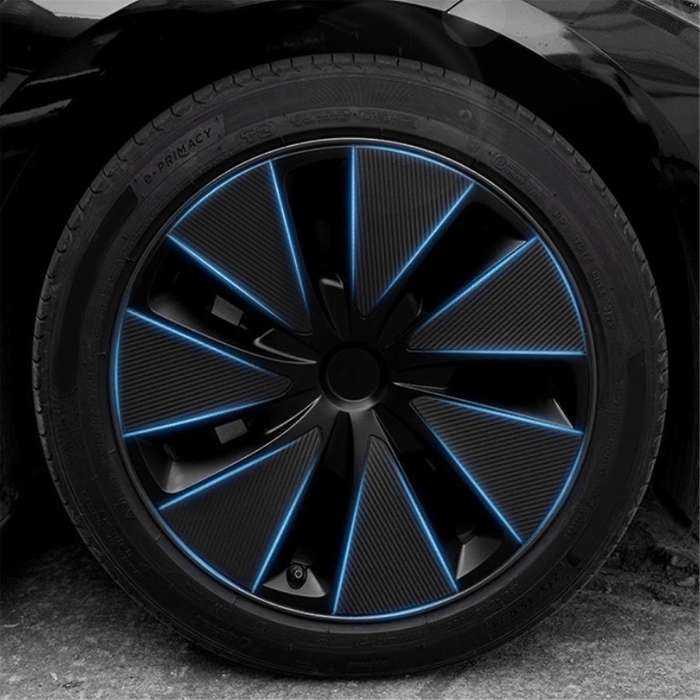 Car Wheel Tire Hub Cover Sticker Trim Pvc Carbon Fiber for Model 3 2024 Exterior Accessories