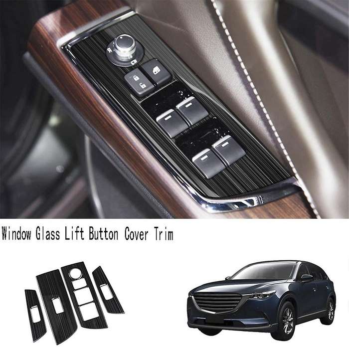 Car Window Glass Lift Button Switch Cover Trim Stainless Steel Door Armrest Panel for Cx9 -9 2022+ R