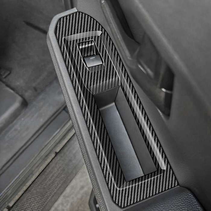 Car Window Glass Lift Cover Trim Window Switch Button Panel Frame for 2024 LHD Carbon Fiber Pattern
