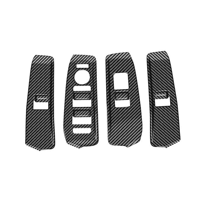 Car Window Glass Lifter Panel Trim Sticker for EV9 2023 2024 Interior Accessories Carbon Fiber LHD
