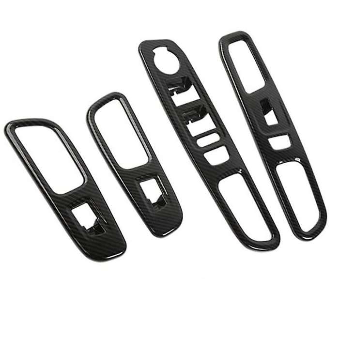 Car Window Lift Switch Frame (4 Pieces) (Carbon Pattern) for and 2015-2018