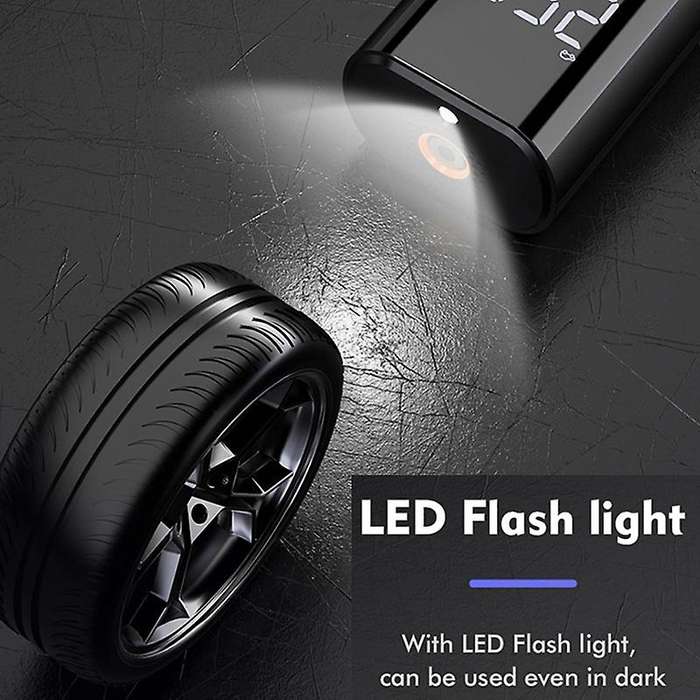 Car Wireless Air Pump with LED Lamp Tire Inflator Air Pump Digital Pressure Auto Portable for Car Bi