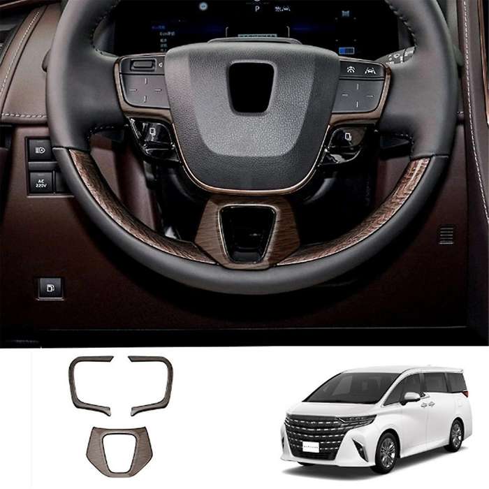 Car Wood Grain Steering Wheel Trim Frame Cover Sticker Car Inner Accessories for Alphard 40 Series 2