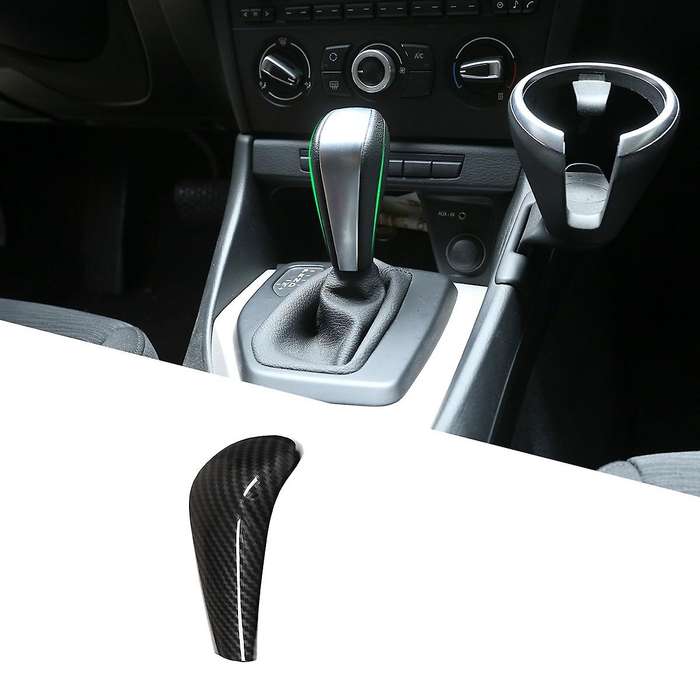 Carbon Fiber ABS Gear Shift Knob Head Cover Trim Sticker for E90 E92 E93 E87 3 Series 2005-2012 Car