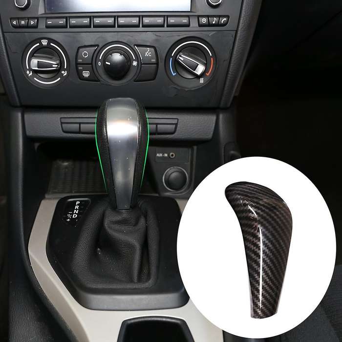 Carbon Fiber ABS Gear Shift Knob Head Cover Trim Sticker for E90 E92 E93 E87 3 Series 2005-2012 Car