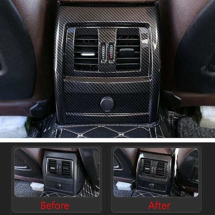 Carbon Fiber ABS Rear Armrest Box Air Conditioning Socket Frame Cover for - 3 Series F30 GT F34 2016