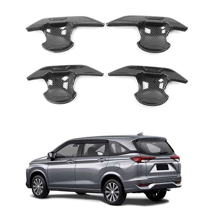 Carbon Fiber Car Door Handle Bowl Cover Trim Frame Door Handle Stickers for Avanza Premio Veloz 2022