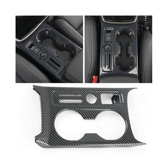 Carbon Fiber Car Center Console Water Cup Holder Panel Decoration Cover Trim for A3l 2021 Lhd