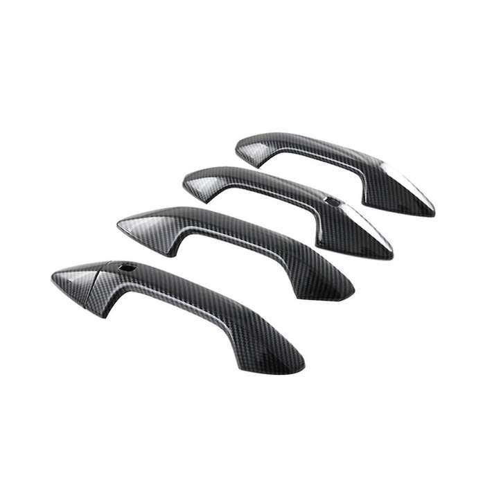 Carbon Fiber Car Exterior Door Handle Cover Sticker Trim for 2021 2022