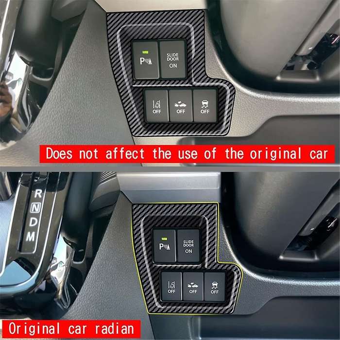 Carbon Fiber Car Front Left Multifunction Button Frame Panel Trim Frame Cover Sticker for Spacia 201