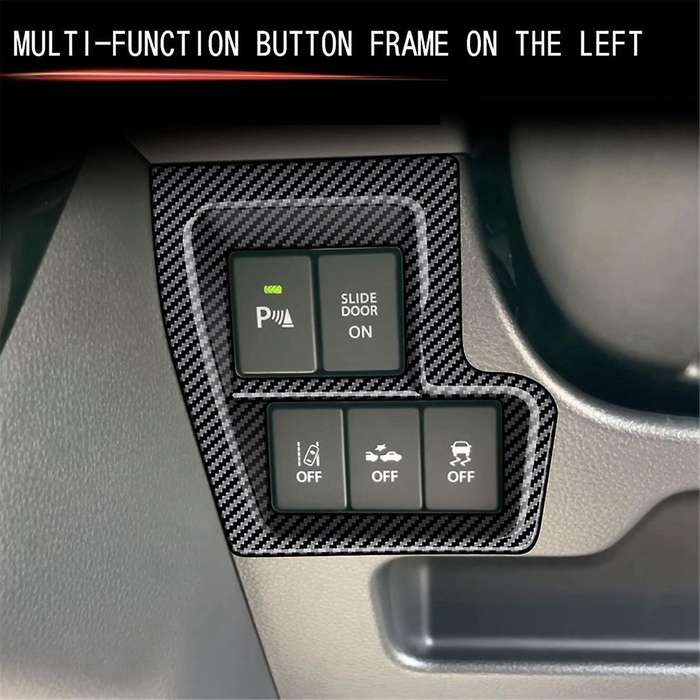 Carbon Fiber Car Front Left Multifunction Button Frame Panel Trim Frame Cover Sticker for Spacia 201