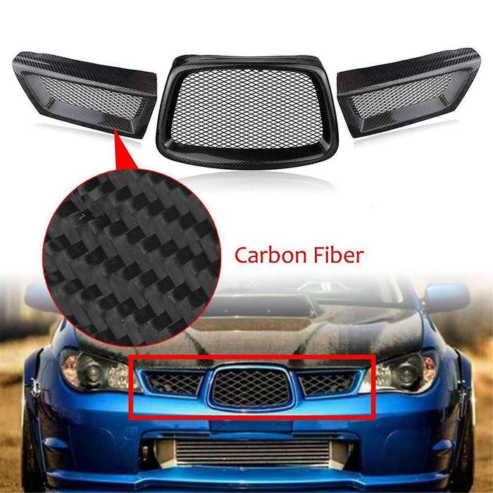 Carbon Fiber Car Front Bumper Lower Mesh Grill Grille Cover Trim for 9th 2006 2007