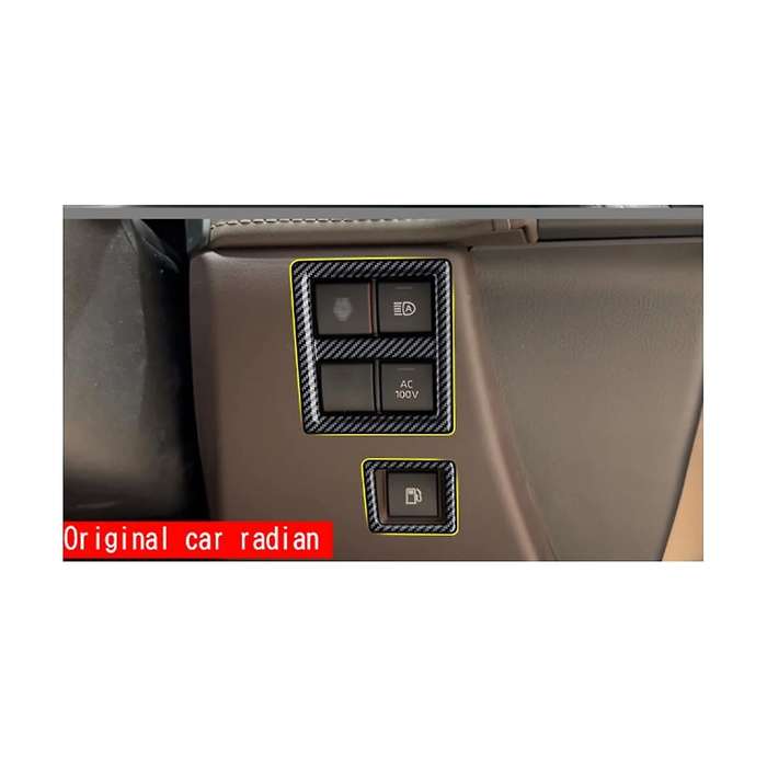 Carbon Fiber Car Fuel Tank Headlights Switch Panel Trim Frame Cover Sticker for Alphard 40 Series 2