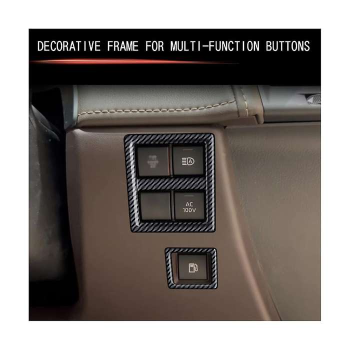 Carbon Fiber Car Fuel Tank Headlights Switch Panel Trim Frame Cover Sticker for Alphard 40 Series 20