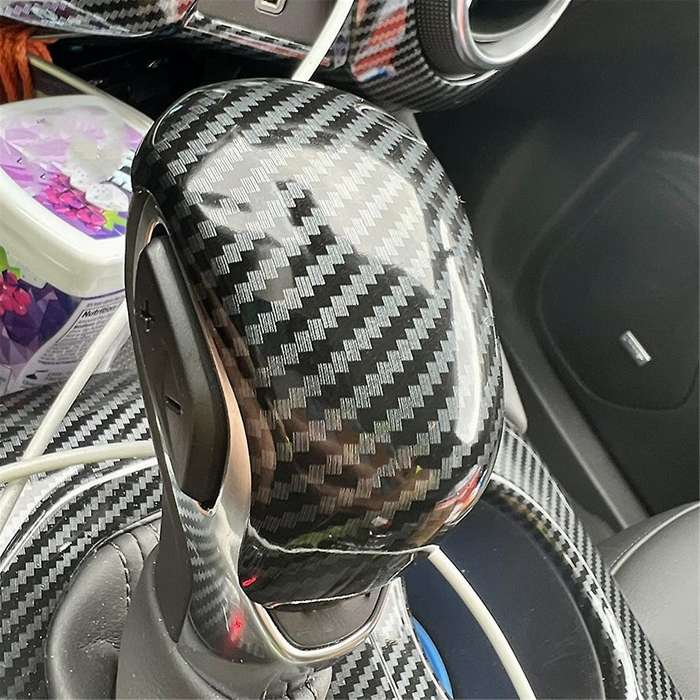 Carbon Fiber Car Gear Shift Knob Cover Trim for 2020 2021 2022 Interior Accessories