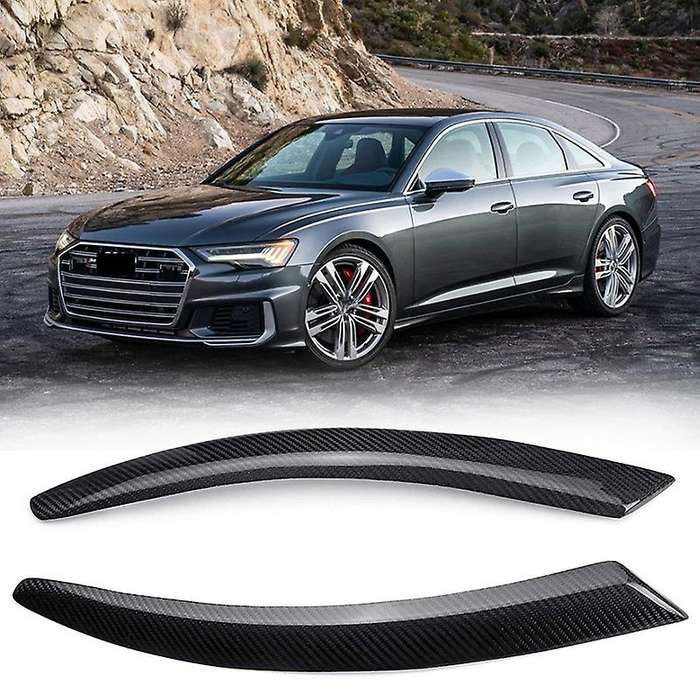 Carbon Fiber Car Headlight Eyebrow Cover Trim Sticker Head Light Lamp Eyelid for  A6 C6 2005-2011