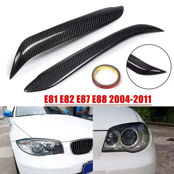 Carbon Fiber Car Headlight Eyebrows Eyelids Cover for- E81 E82 E87 E88
