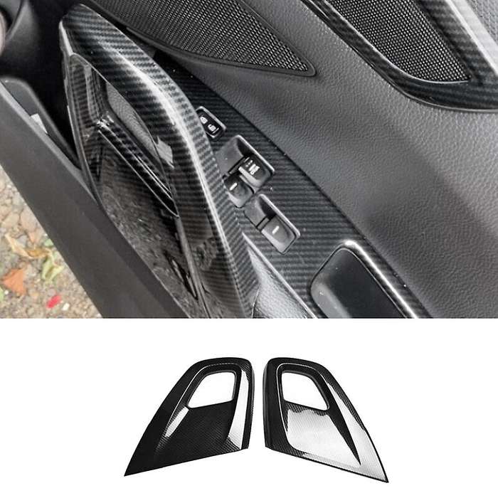 Carbon Fiber Car Interior Door Armrest Pull Handle Protective Cover Trim for 2011-2017 Accessories