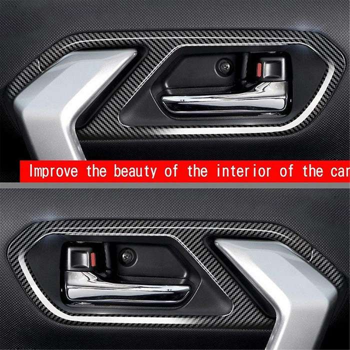 Carbon Fiber Car Interior Door Handle Bowl Panel Frame Cover Trim Sticker for Raize/ 2020-2022