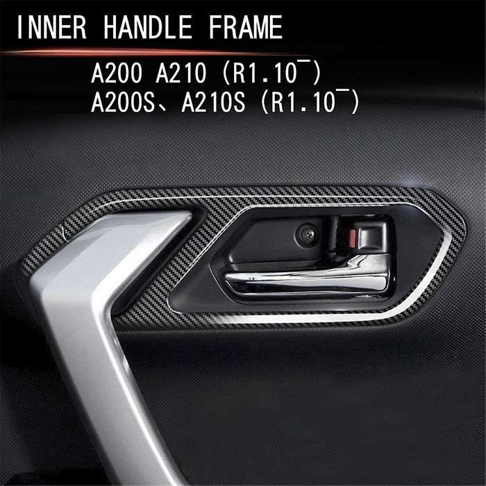 Carbon Fiber Car Interior Door Handle Bowl Panel Frame Cover Trim Sticker for Raize/ 2020-2022