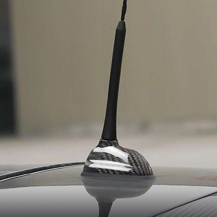 Carbon Fiber Car Roof Fin Antenna Signal Aerials Cover Trim for R55 R56(Black Carbon)