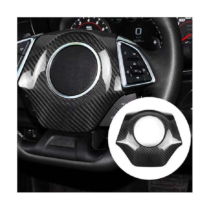 Carbon Fiber Car Steering Wheel Center Trim Sticker for 2016-2023(red)
