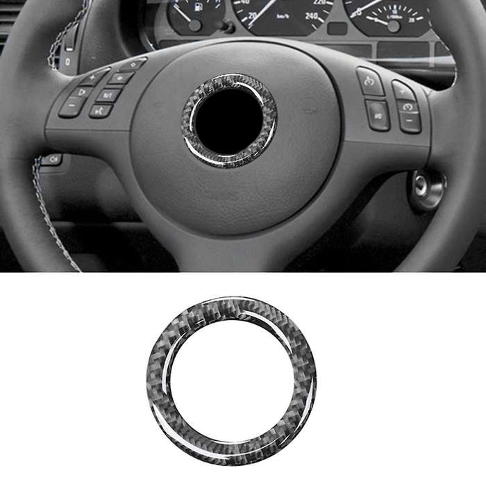 Carbon Fiber Car Steering Wheel Center Cover Stickers for - 3 Series E46 323i 328i 330i 325i 1997-2